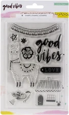 Crate Paper Acrylic Clear Stamps 9/Pkg-Good Vibes