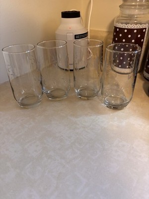 Set of 4 Vtg Princess House Crystal Heritage 7'' Tumblers Coolers Ice Tea Glasses