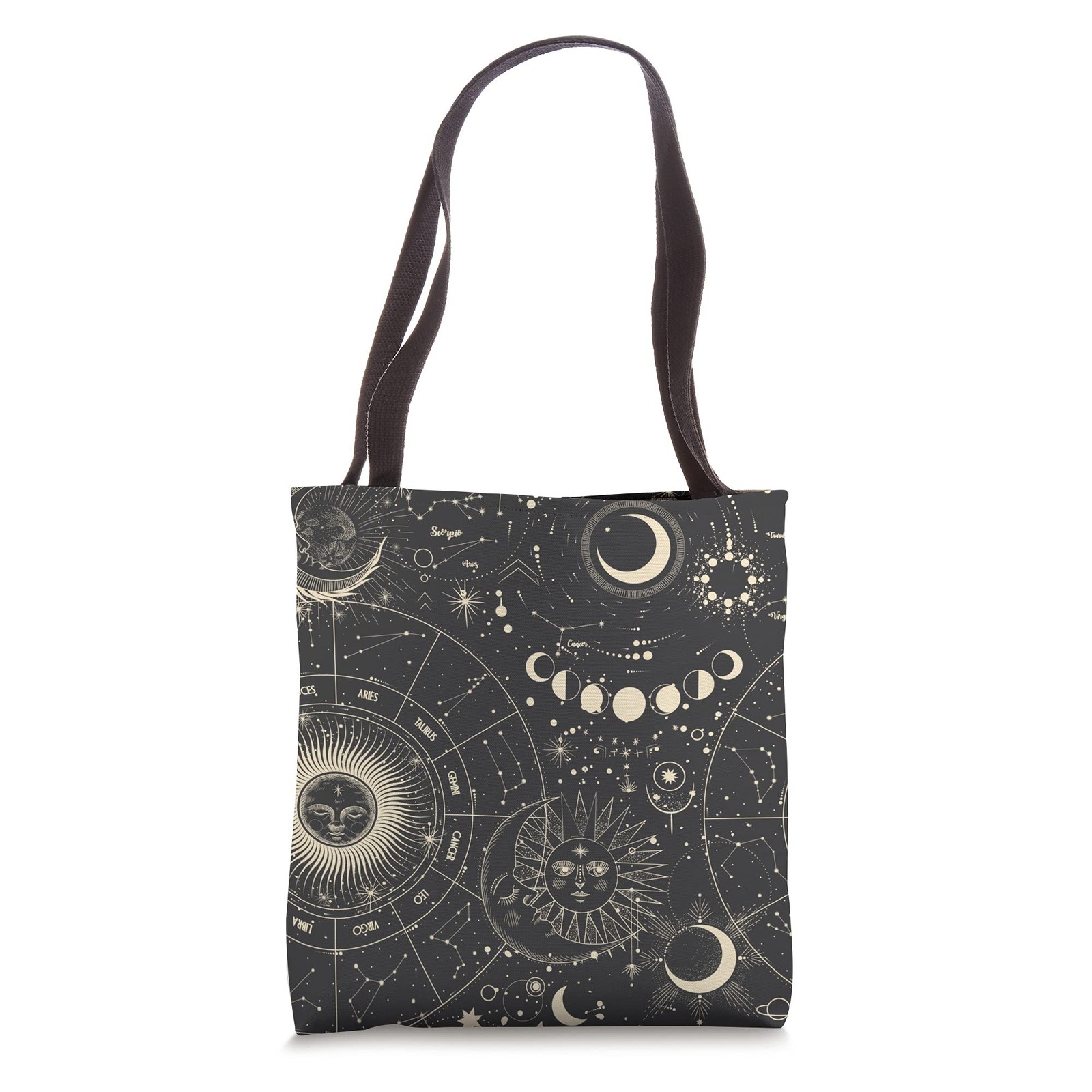 Boho Celestial Witchy Astrology Pagan Tarot Space Tote Bag
