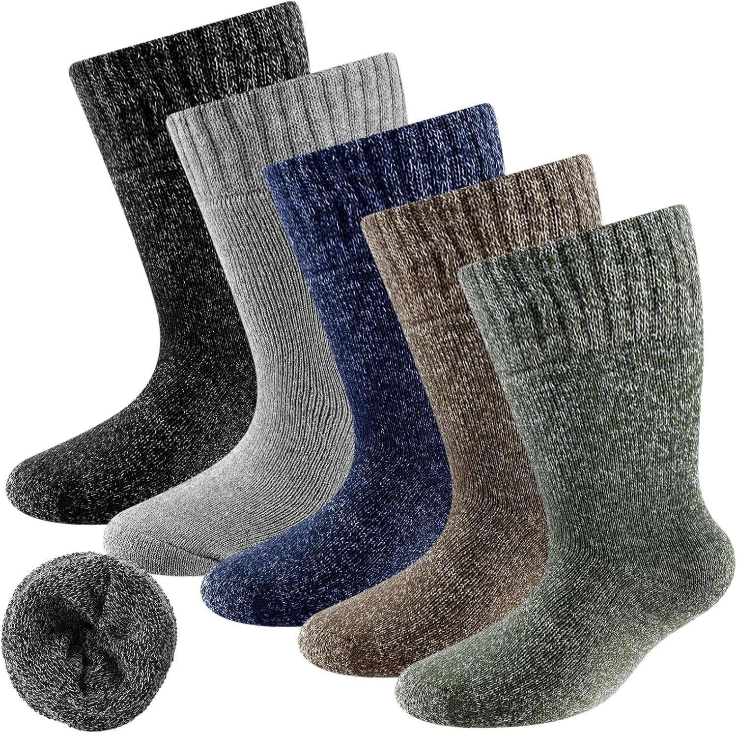 XXL Thermal Warm Winter Socks for Men Size 15-18 Wool Thick Hiking Boot Crew Soc