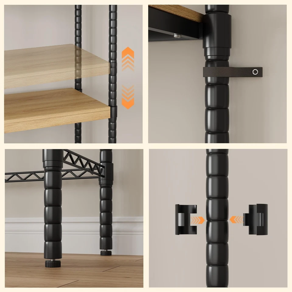 Estante para lavadora/inodoro de 28 pulgadas - Organizador de lavandería de 5 niveles con doble capa... Foto 3 de 4