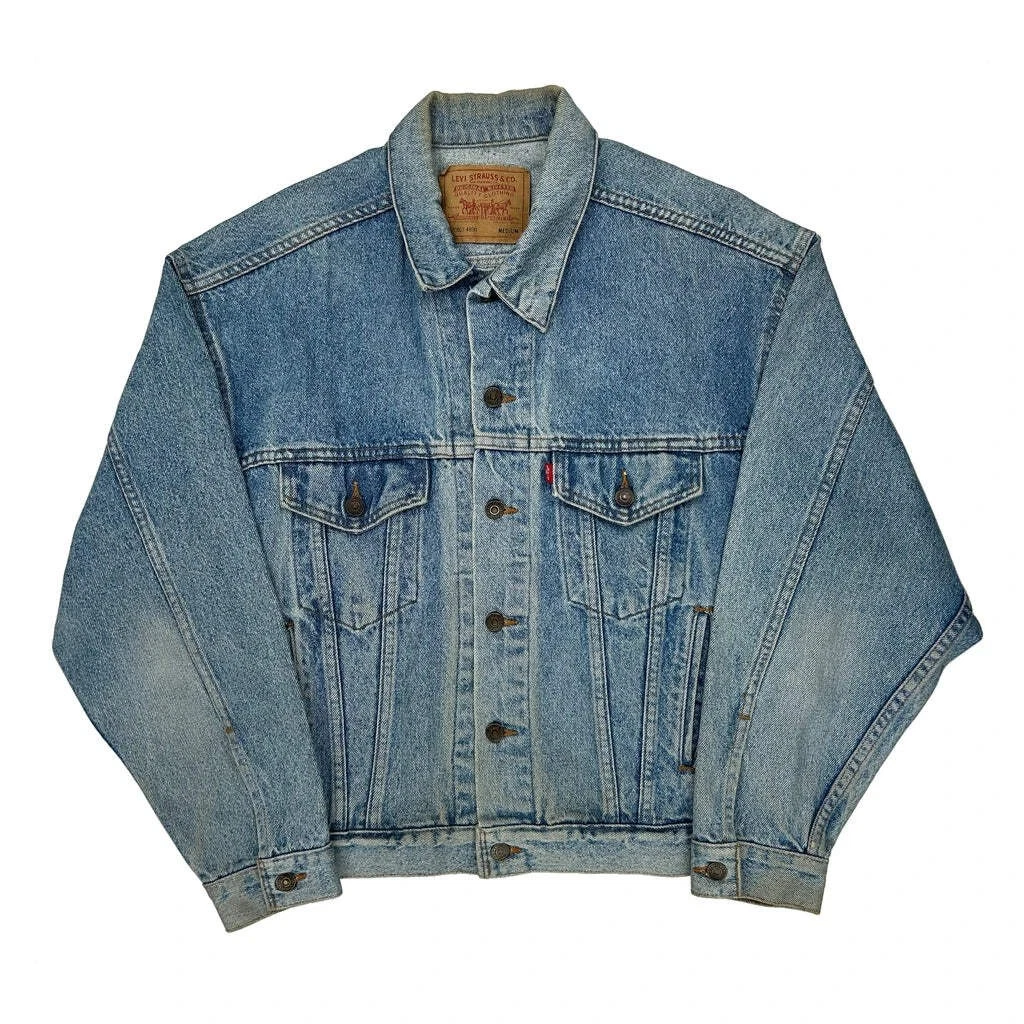 Made In USA Levis Graphic Denim Jacket - Medium Blue Denim