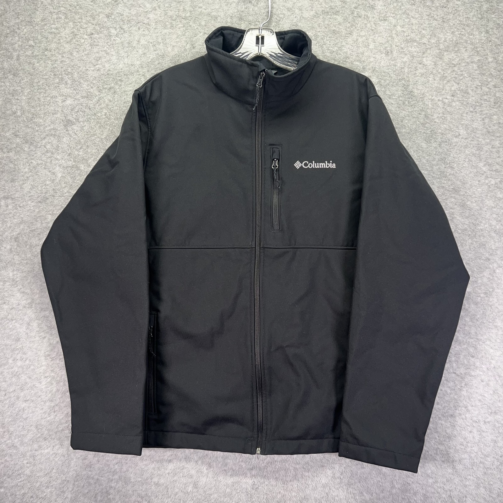 Chaqueta Columbia Para Hombre Grande Negra Ascender Softshell Cremallera Completa Senderismo Aire Libre