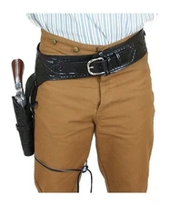 Western Gun Holster with Belt – Fits .22, .38/357, .44/45 Revolvers Handmade