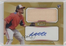 2013 Finest Jumbo Relic Rookie Refractor Gold 29/50 Anthony Rendon Auto y8h