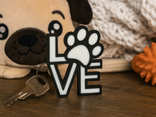Dog love 3D Printed Keychain Key Ring Charm Bag Backpack Gift