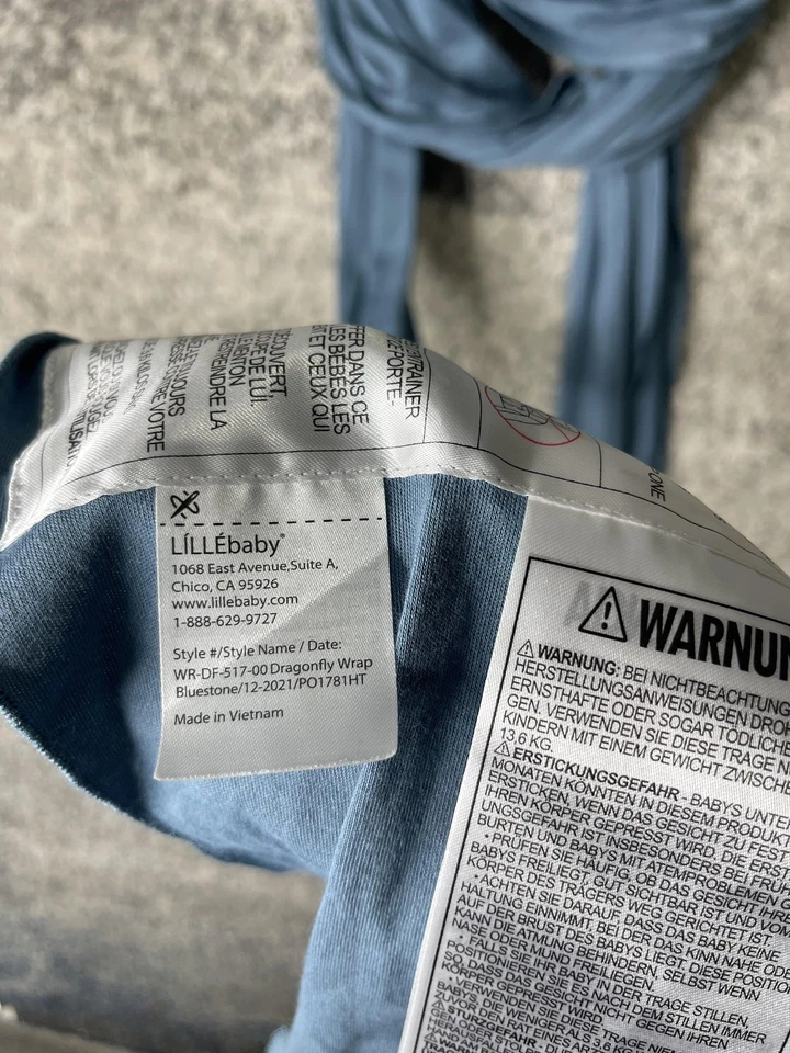 Portabebés LILLEbaby Dragonfly Wrap Azul Algodón Modal Talla XL WR-DF-512-70 Foto 3 de 4
