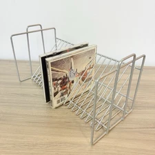 VTG 20 CD Vertical Rack Stand Holder Organizer Metal Desk Tabletop Silver Grey