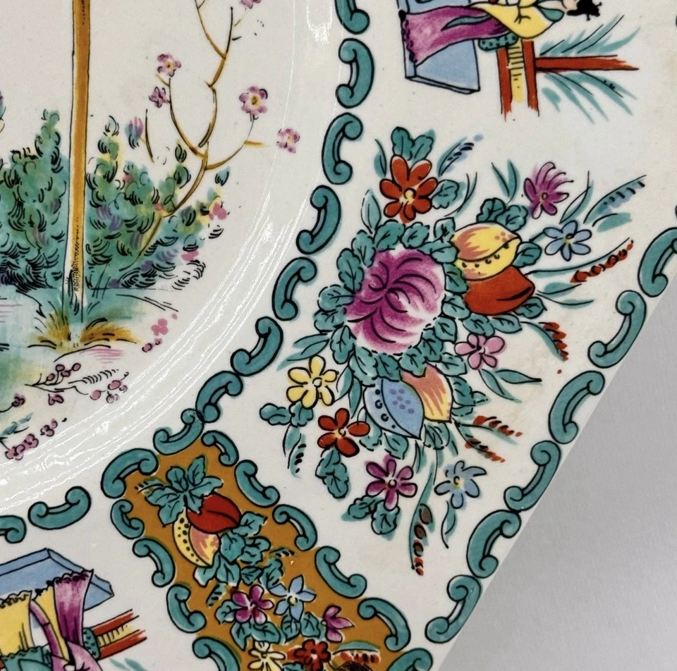 Plato decorativo de cerámica asiática vintage Ardalt Chineserie 4602/a hecho en Italia Foto 4 de 4