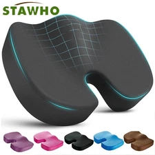 Memory Foam Seat Cushion Office Chair Car Seat Pad Coccyx Tailbone Pain Relief