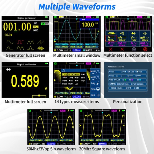 LCD Handheld Digital Oscilloscope Kit - 2 Channel 3.2" TFT Multimeter Oscillo... - Picture 5 of 9