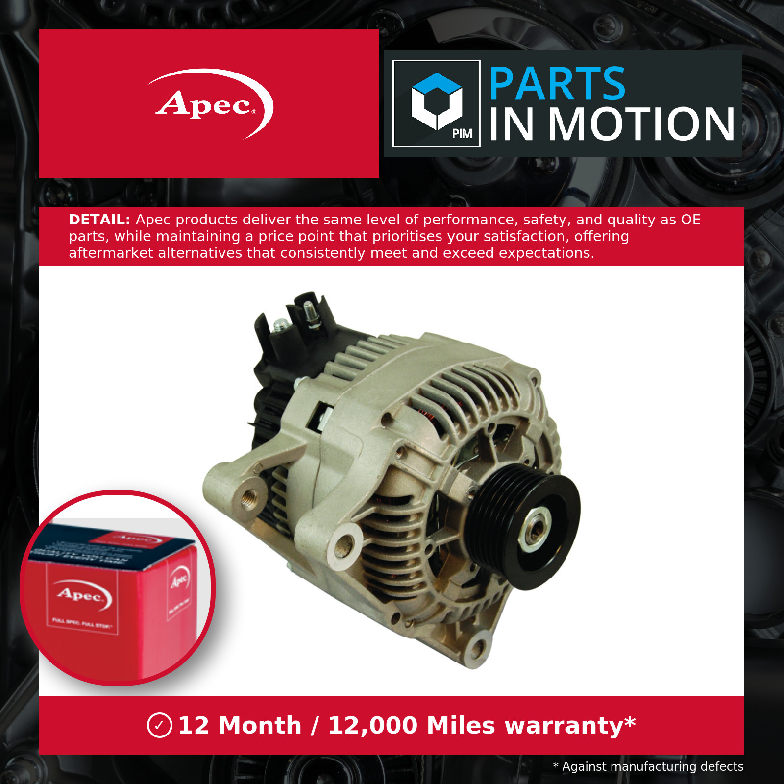 Alternator fits CITROEN RELAY 230L, 244 2.0D 01 to 04 57052B 57052C 5705FV Apec