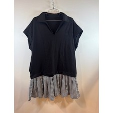 Summer black and white knee length dress