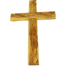 Olive wood Cross from Bethlehem with a Certificate and Lord prayer card -14 inch