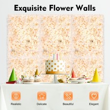 40x60cm Artificial Fake Flower Wall Panel Banquet Wedding Party Decor 6pc