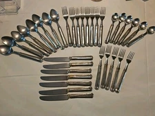 Pottery Barn TIVOLI Brass Stainless India Flatware Set 