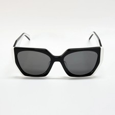 Prada SPR15W Geometric Sunglasses Black White Grey Lens 54-19-140 NEW AUTHENTIC