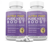 Justified Laboratories 2 Pack Ultra Fast Pure Keto Boost Pills 1275MG New & I...