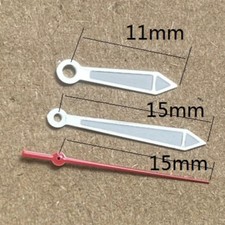 11x15x15mm Silver Trim Red Second Green Lume Watch Hands for Ronda 515 Quartz