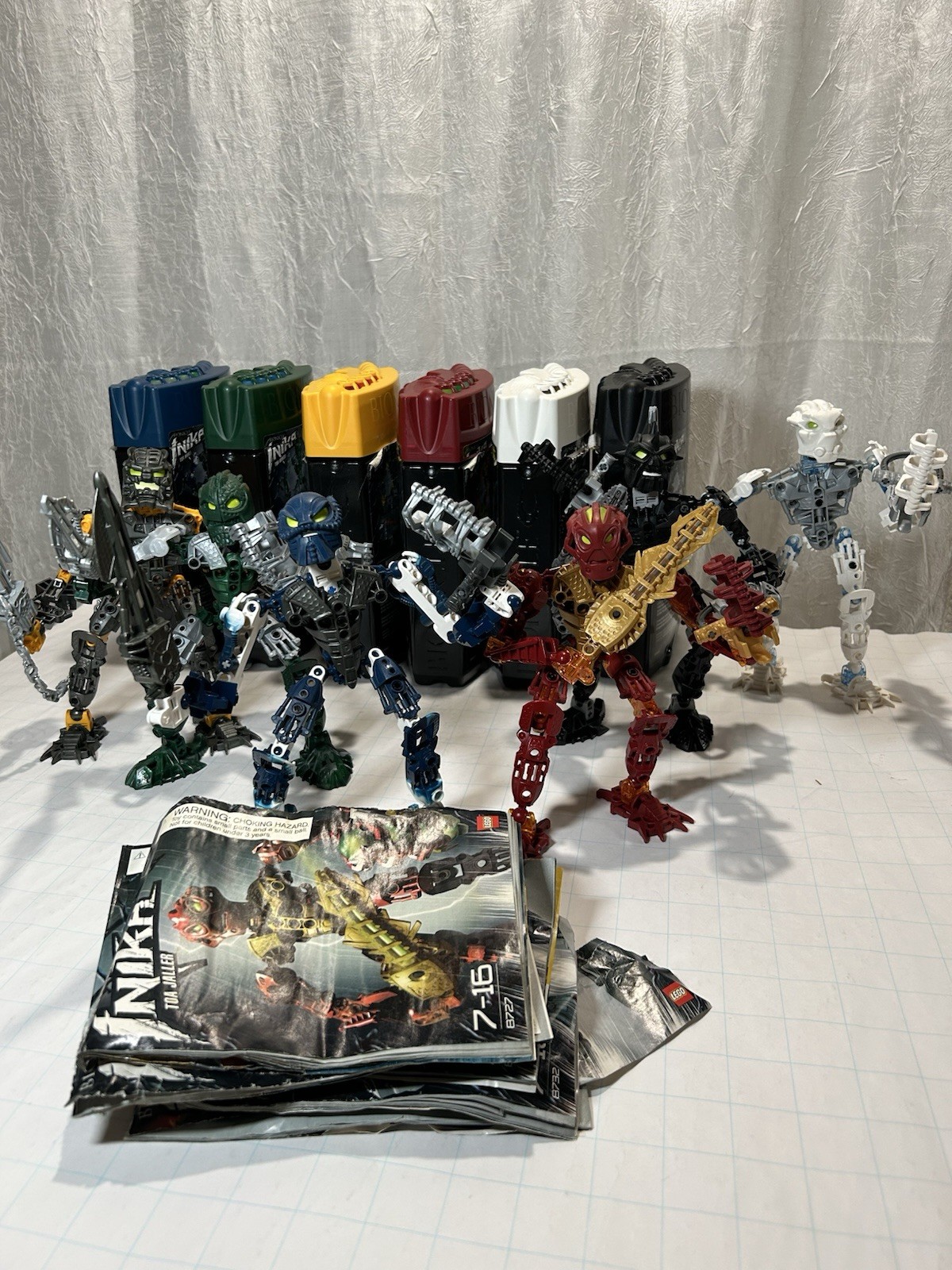 LEGO BIONICLE Toa Inika Jaller Hahli Hewkii Kongu Matoro Nuparu w/ Canisters