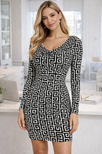 onogram print bodycon dress by By Swan ParisSize 10/12 New