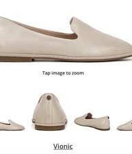 New In Box VIONIC WILLA II Gold Slip On Shoes Sz 6 1/2 Med Womens