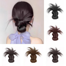 Natural Straight Messy Bun Hair Piece Scrunchie Updo Claw Clipin Hair Extensions