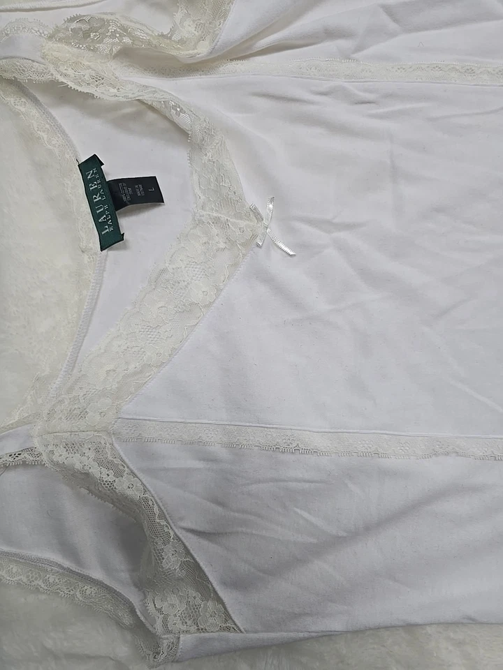 Camisón corto blanco grande Ralph Lauren de colección para mujer Foto 4 de 4