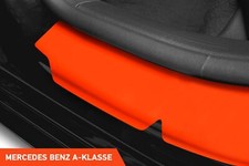 4 Protège Seuils Porte Pour Mercedes Classe C W205 (2014-2023) - Plaques Acier Inox Noir/Carbone