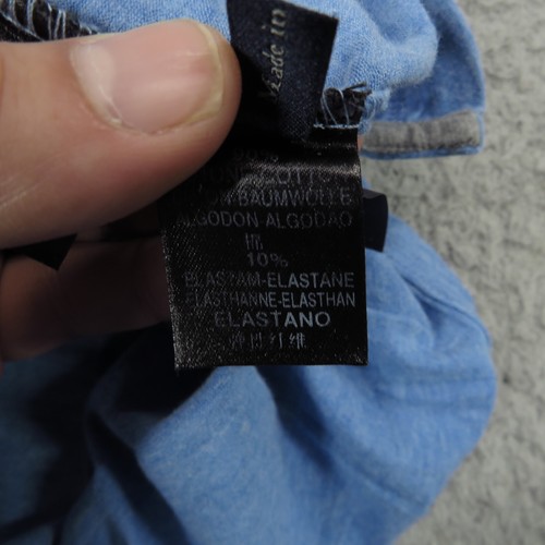Ermenegildo Zegna Sport Shirt Mens Large Blue Heather Performance Stretch Active - Picture 6 of 11