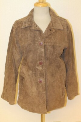 WOMENS GREAT NORTHWEST VINTAGE WALNUT BROWN SUEDE/LEATHER JACKET SZ M