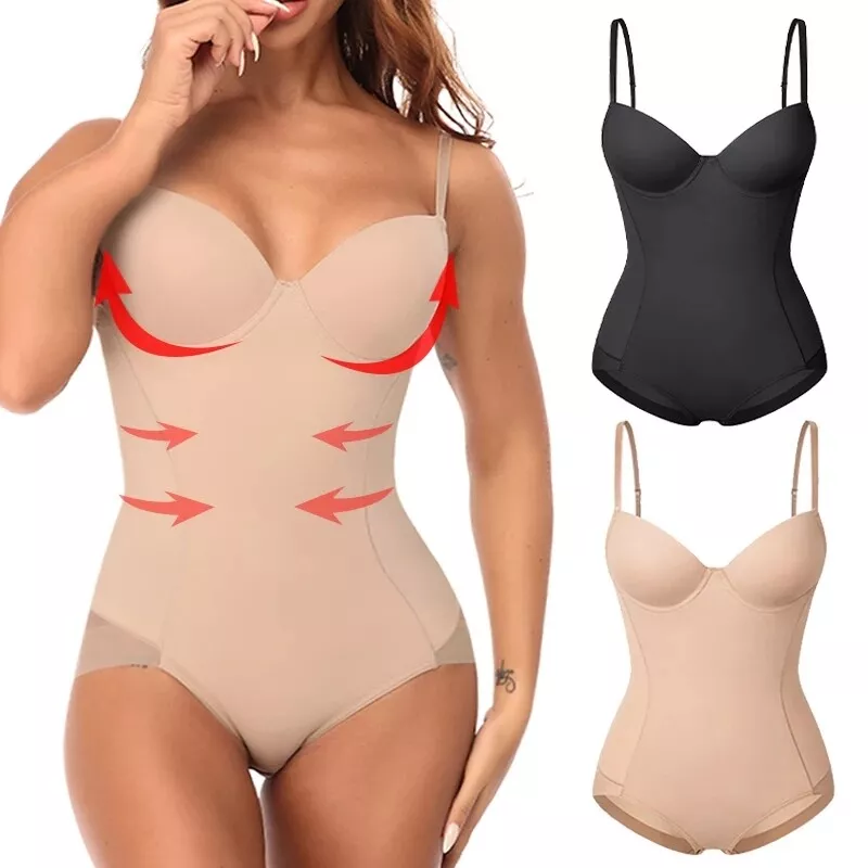 Women's Firm Tummy Control Full Body Shaper Bodysuit with Built-in Bra  Shapewear