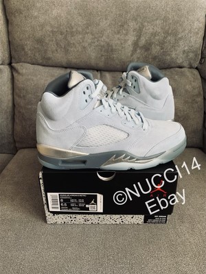 women's jordan 5 blue white silver