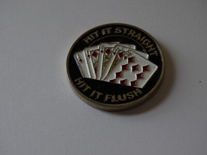 Hit it straight hit it flush heavy card protector coin