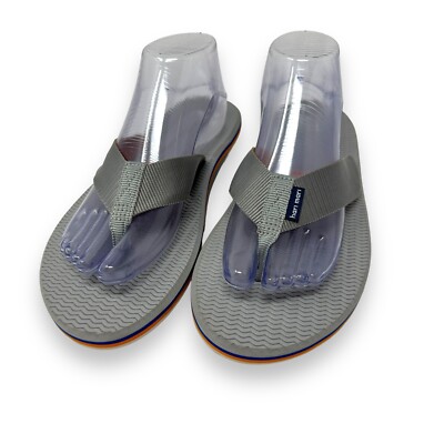 HARI MARI Men s Gray Orange Flip Flop Sandals US Size 9