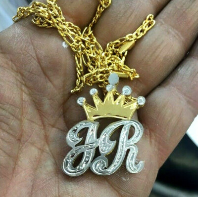 PERSONALIZED 14K GP 3D DOUBLE PLATED SCRIPT INITIAL