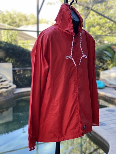 DC Windbreaker Jacket Large - Men's Red Nylon Windbreaker, New with Tags - Picture 2 of 12