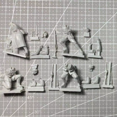 1/16 Resin German 4 Soldiers w/scene Unassembled Unpainted F716