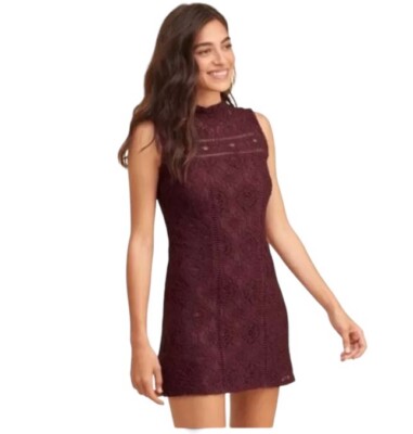 NWT Hollister High Neck Burgundy Embroidered Crochet Lace Dress Size 1 Junior | eBay NWT Hollister High Neck Burgundy Embroidered Crochet Lace Dress Size 1 Junior | eBay