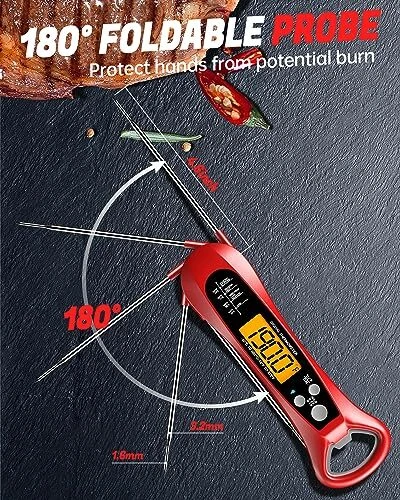 Meat Thermometer Digital, Instant Read Meat Thermometer for Grill and Cooking...