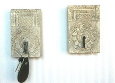2 PC Old Vintage Hand Carved Wall Hanger Hook Unique Wooden Collectible
