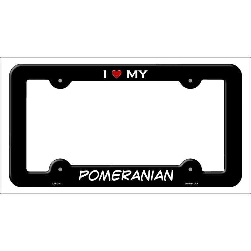 Pomeranian Themed Novelty Metal License Plate Frame  