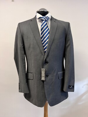 F&F COLLECTION SUPER 100ER ANZUG JACKE/BLAZER REINE WOLLE 42R Neu mit Etikett