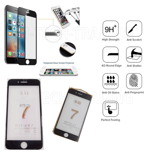5D Full Cover Tempered Glass Screen Protector For iPhone 7 8 SE 2 Black - Picture 2 of 3