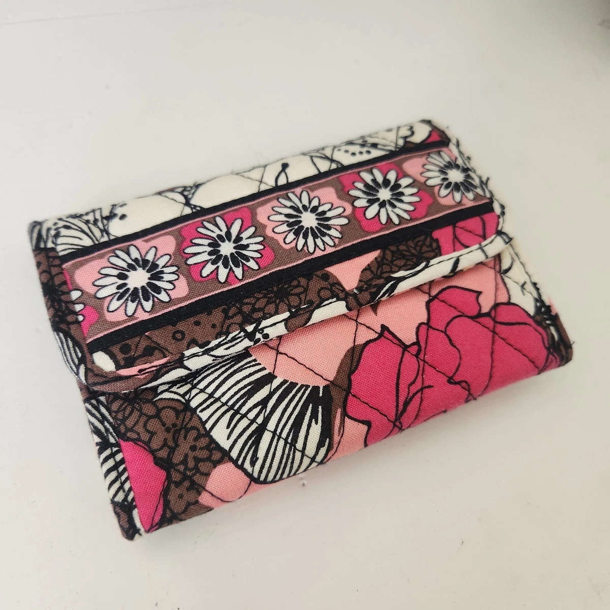 Vera Bradley Trifold Wallet NWT Bohemian Floral Organizer Pink Quilted NWOT  Snap | eBay