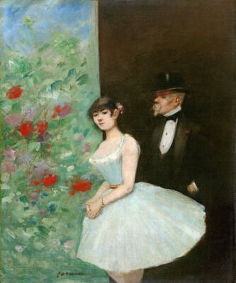 BEHIND THE SCENES BALLET DANCER 1880 FRENCH PAINTING BY JEAN LOUIS FORAIN REPRO
