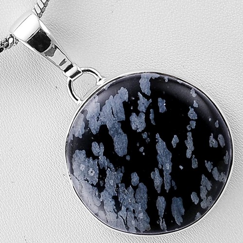 snowflake obsidian 925 sterling silver pendant jewelry sdp8530
