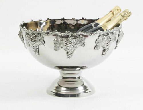 Kolekcje retro styl wiktoriański posrebrzana miska dziurkająca wiadro lodowe szampan/ - Zdjęcie 1 z 6