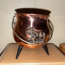 Copper Footed Cauldron Pot W/Handle South African  Made Kettle Netstal Mini