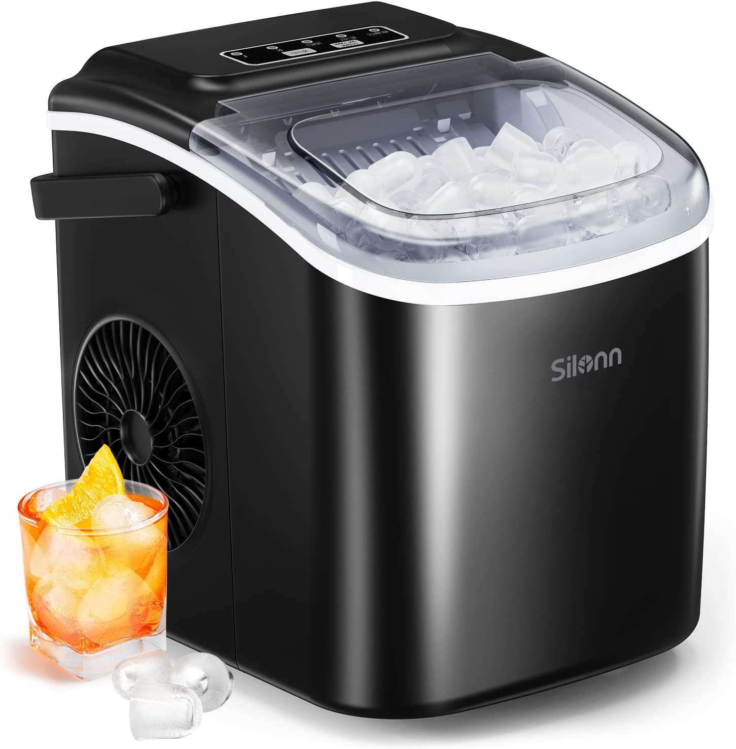 Countertop Ice Maker, 9 Cubes Ready in 6 Mins, 26Lbs in 24Hrs, Self-Cleaning Ice